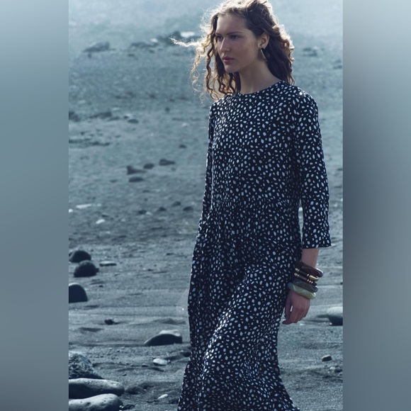 ZARA LONG PRINTED DRESS ZW COLLECTION SIZE M NWT - Picture 3 of 12